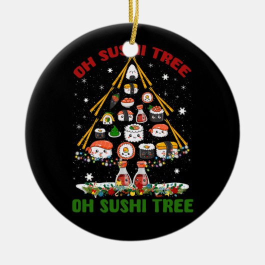 Kerstboom Oh Sushi Kerstboom Japans eten Ja Keramisch Ornament (Voorkant)