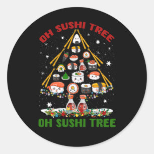 Kerstboom Oh Sushi Kerstboom Japans eten Ja Ronde Sticker