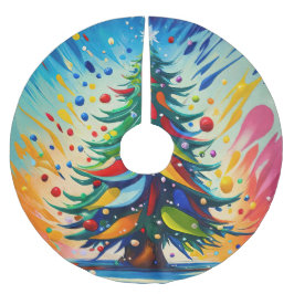 Kerstboom olieverfschilderij rok