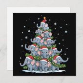 Kerstboom Olifant Grappige Cute Olifant Feestdagenkaart (Voorkant / Achterkant)