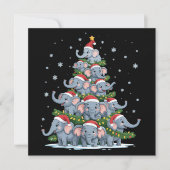 Kerstboom Olifant Grappige Cute Olifant Feestdagenkaart (Voorkant)