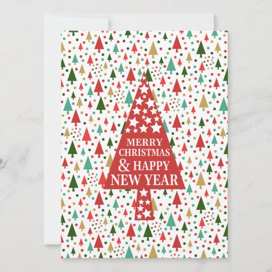 Kerstboom om aan te passen feestdagenkaart (Voorkant)