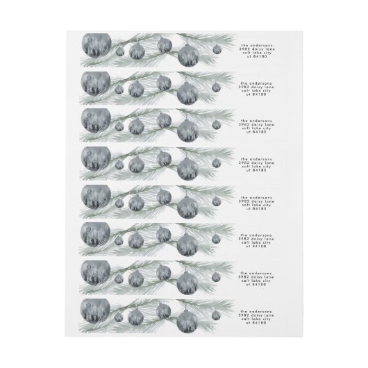 Kerstboom omwikkelen adresetiket Bauble (Vel)