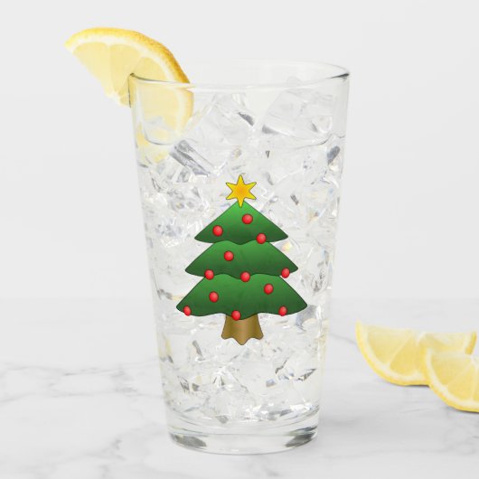 Kerstboom ontwerp drinkglas glas (Voorkant ijs)