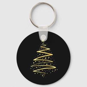 Kerstboom ontwerp in goudkleur sleutelhanger