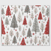 Kerstboom Ontwerp Inpakpapier (Vlak)