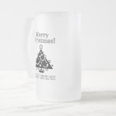 Kerstboom ontwerp met persoonlijke begroeting matglas bierpul (Voorkant links)