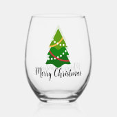 Kerstboom ontwerp Stemless wijnglas Wijnglas Zonder Voet (Achterkant)