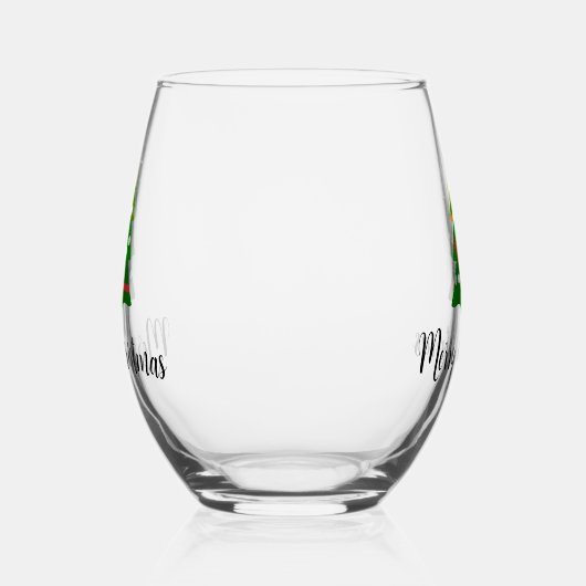 Kerstboom ontwerp Stemless wijnglas Wijnglas Zonder Voet (Links)