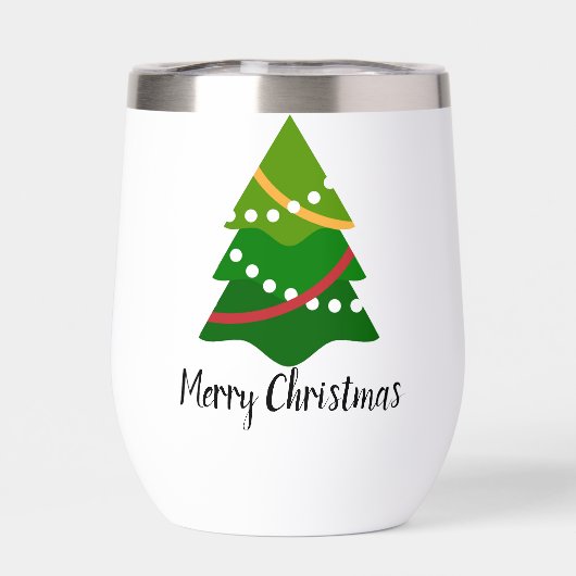 Kerstboom ontwerp Thermische Wijn Tumbler (Achterkant)