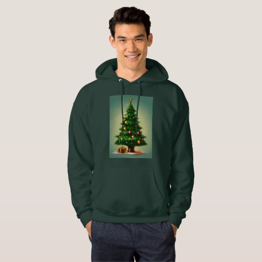 Kerstboom ontworpen hoodie (Voorkant volledig)