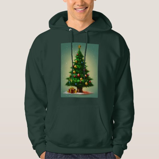 Kerstboom ontworpen hoodie (Voorkant)