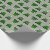 Kerstboom op aangepaste zilver cadeaupapier (Hoek)