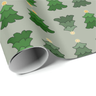 Kerstboom op aangepaste zilver cadeaupapier