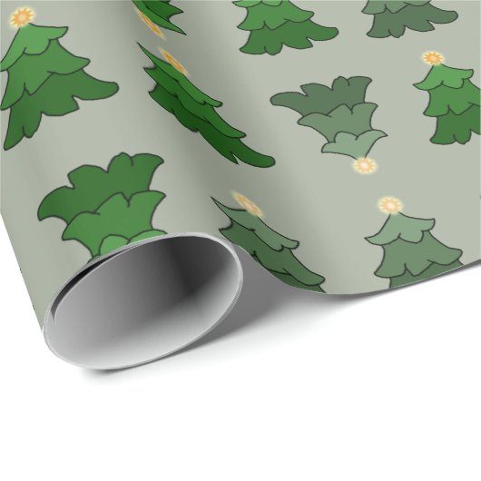 Kerstboom op aangepaste zilver cadeaupapier (Rol Hoek)