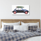 Kerstboom op auto met rekwisiet canvas afdruk (Insitu (Slaapkamer))