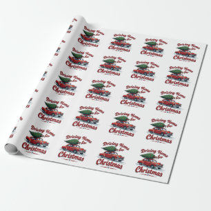 Kerstboom op auto voor kerst thuis rijden  cadeaupapier