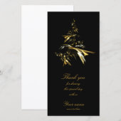 Kerstboom op Black 001 Bedankkaart (Voorkant / Achterkant)