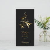 Kerstboom op Black 001 Bedankkaart (Staand voorkant)