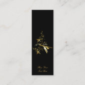 Kerstboom op Black 001 - Bladwijzer Mini Visitekaartje (Voorkant)