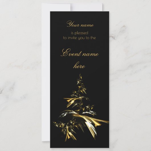 Kerstboom op Black 001 Kaart (Voorkant)