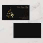 Kerstboom op Black 001 Visitekaartje (Voorkant / Achterkant)