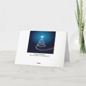 Kerstboom op Blauwe Gloeiende Kaart als (Achterkant)