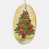 kerstboom op daisy keramisch ornament (Rechts)