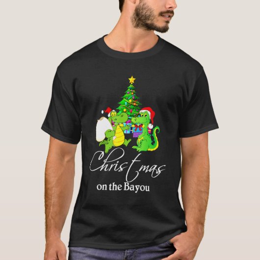 kerstboom op de Bayou Cajun met kerstmis T-shirt (Voorkant)