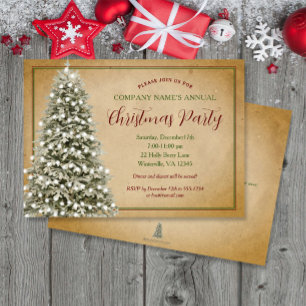 Kerstboom op de partij van Parchment Elegant Kaart