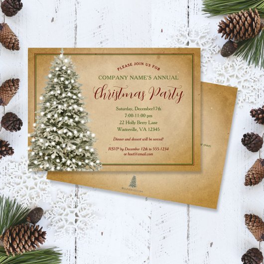 Kerstboom op de partij van Parchment Elegant Kaart