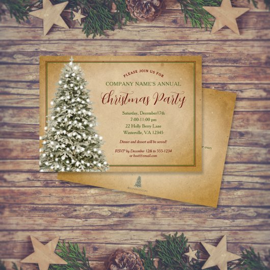 Kerstboom op de partij van Parchment Elegant Kaart