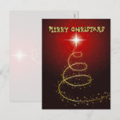 Kerstboom op de rode achtergrond feestdagenkaart (Voorkant / Achterkant)