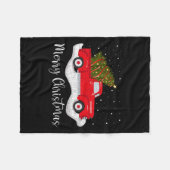 kerstboom op de rode wagen met de auto's fleece deken (Voorkant (Horizontaal))