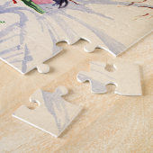 Kerstboom op een besneeuwde winterweg legpuzzel (Zijkant)