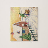 Kerstboom op een besneeuwde winterweg legpuzzel (Verticaal)