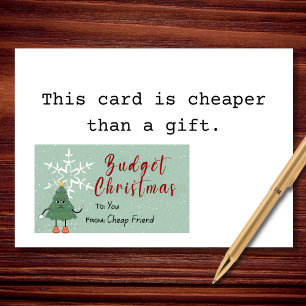 Kerstboom op een budget Sarcastisch Kerstfeest Feestdagen Kaart