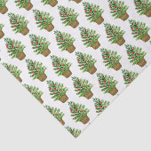 Kerstboom op een Wicker Basket Patroon Vakantie Tissuepapier (Detail)