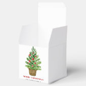 Kerstboom op een Wicker Basket Vrolijk kerstfeest Bedankdoosjes (Geopend)