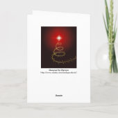 Kerstboom op Gloeiende Rode Kaart Als achtergrond (Achterkant)