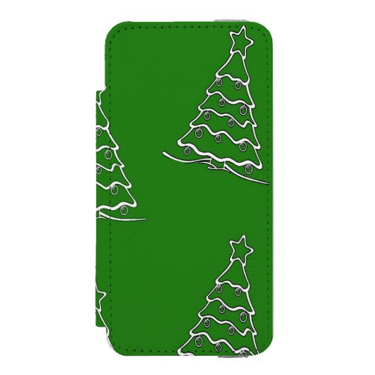 kerstboom op groen incipio iPhone portemonnee hoesje (Voorkant Agenda)