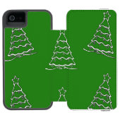 kerstboom op groen incipio iPhone portemonnee hoesje (Agenda Open)