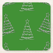 kerstboom op groen kartonnen onderzetters (Voorkant)