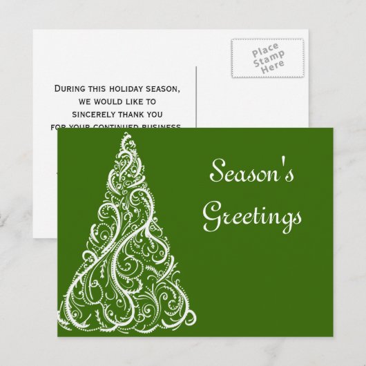 Kerstboom op Groene Seizoenen Gegroet Briefkaart (Voorkant / Achterkant)