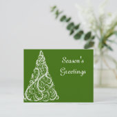 Kerstboom op Groene Seizoenen Gegroet Briefkaart (Staand voorkant)