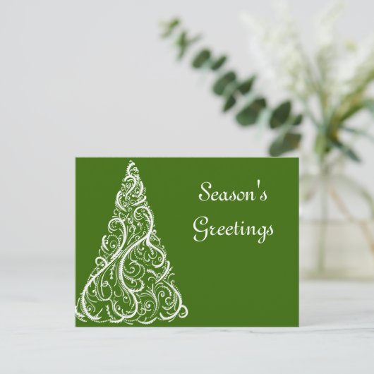 Kerstboom op Groene Seizoenen Gegroet Briefkaart (Staand voorkant)