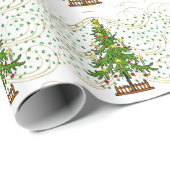 Kerstboom op groensteenknippapier cadeaupapier (Rol Hoek)