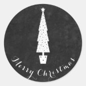 Kerstboom op het karton/prettige kerst ronde sticker (Voorkant)