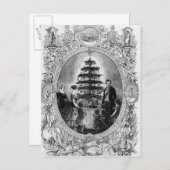 Kerstboom op het kasteel van Windsor, 1848 Feestdagenkaart (Voorkant / Achterkant)