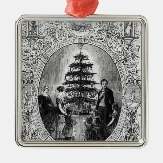 Kerstboom op het kasteel van Windsor, 1848 Metalen Ornament (Voorkant)